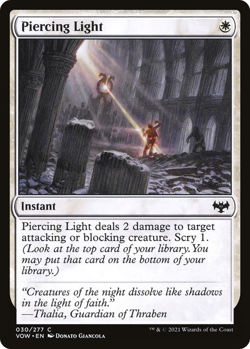 Piercing Light (VOW-030) [Innistrad: Crimson Vow] MTG Single Wizards of the Coast