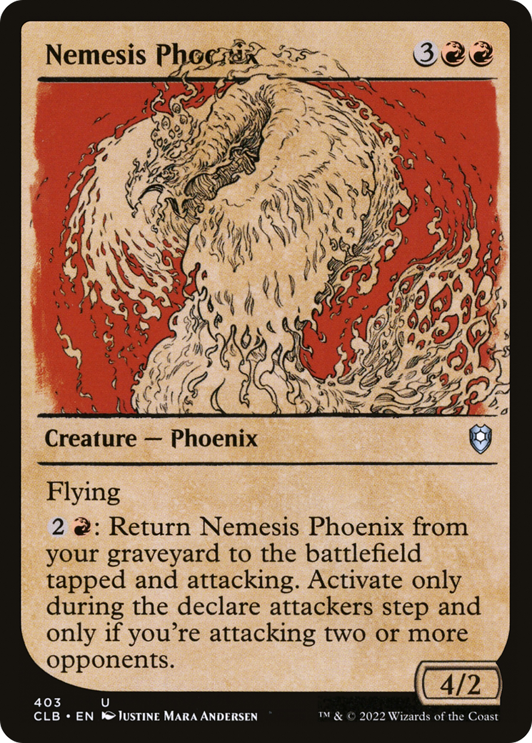 Nemesis Phoenix (CLB-403) [Commander Legends: Battle for Baldur's Gate] (Showcase) MTG Single Wizards of the Coast