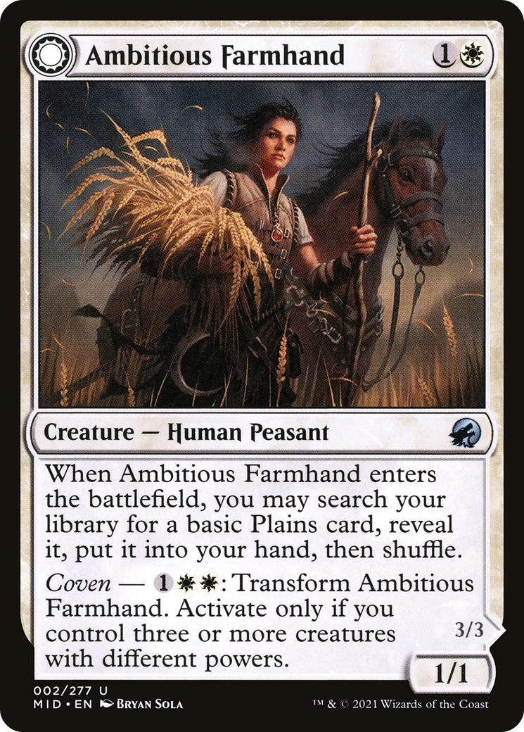 Ambitious Farmhand (MID-002) [Innistrad: Midnight Hunt] MTG Single Wizards of the Coast