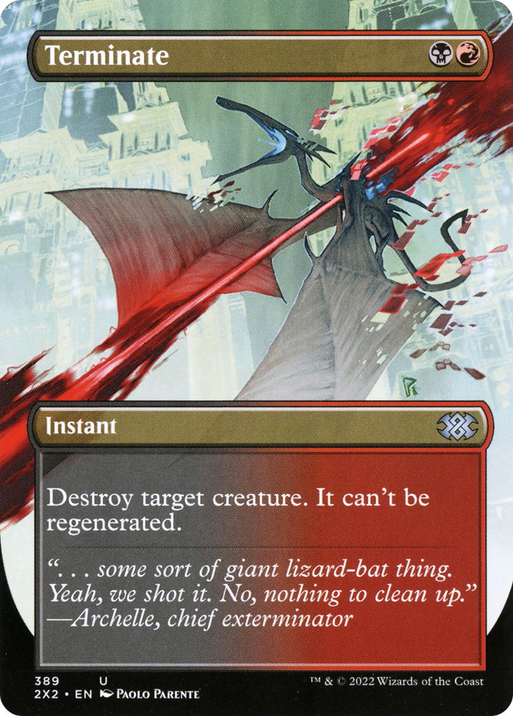Terminate (2X2-389) [Double Masters 2022] (Borderless) Foil MTG Single Wizards of the Coast