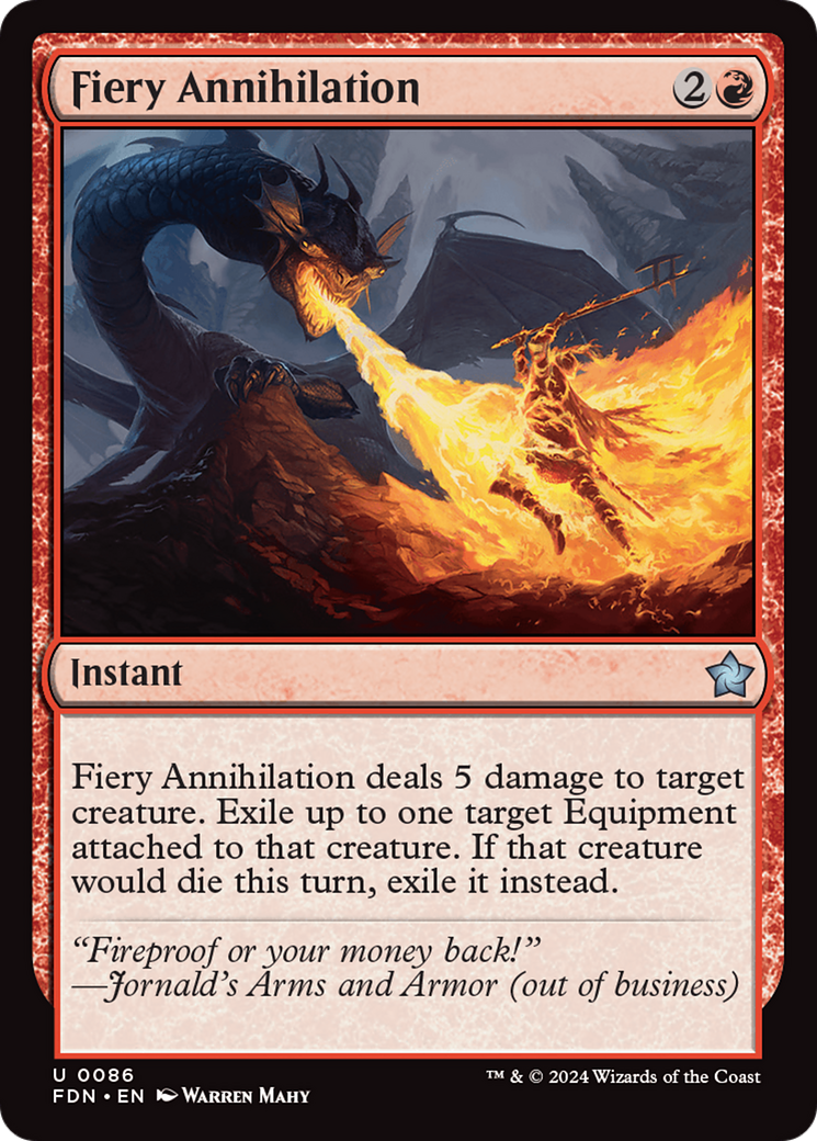 Fiery Annihilation (FDN-086) [Foundations] Foil MTG Single Wizards of the Coast