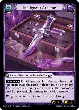 Malignant Athame (011) [Tristan ReCollection Shadowdancer] Grand Archive Single Weebs of the Shore