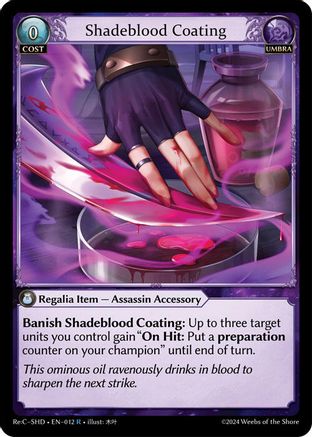 Shadeblood Coating (012) [Tristan ReCollection Shadowdancer] Grand Archive Single Weebs of the Shore