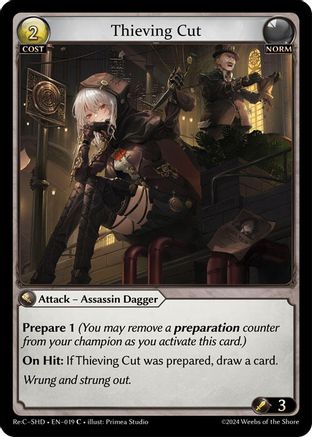 Thieving Cut (019) [Tristan ReCollection Shadowdancer] Grand Archive Single Weebs of the Shore