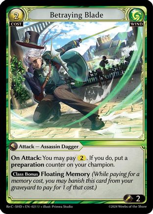 Betraying Blade (021) [Tristan ReCollection Shadowdancer] Grand Archive Single Weebs of the Shore