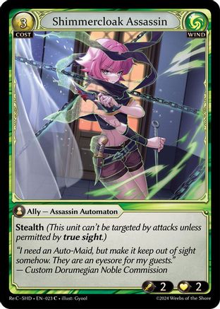 Shimmercloak Assassin (023) [Tristan ReCollection Shadowdancer] Grand Archive Single Weebs of the Shore