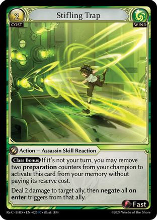 Stifling Trap (025) [Tristan ReCollection Shadowdancer] Grand Archive Single Weebs of the Shore