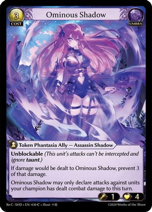 Ominous Shadow (030) [Tristan ReCollection Shadowdancer] Grand Archive Single Weebs of the Shore