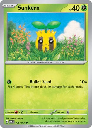 Sunkern (6) Reverse Holofoil [SV: Twilight Masquerade] Pokemon Single Pokémon