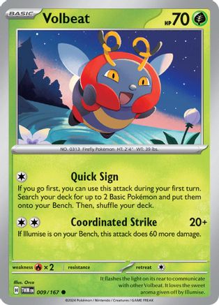 Volbeat (9) [SV: Twilight Masquerade] Pokemon Single Pokémon