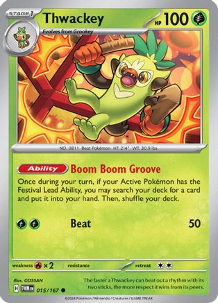 Thwackey (15) Reverse Holofoil [SV: Twilight Masquerade] Pokemon Single Pokémon