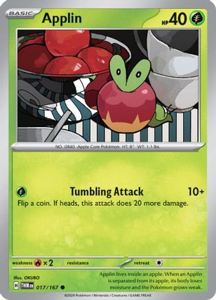 Applin - 017/167 Reverse Holofoil [SV: Twilight Masquerade] Pokemon Single Pokémon