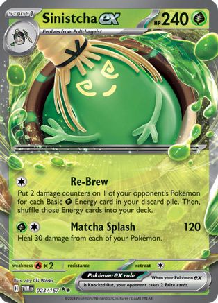 Sinistcha ex - 023/167 Holofoil [SV: Twilight Masquerade] Pokemon Single Pokémon