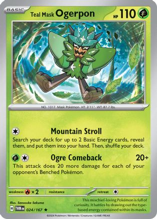 Teal Mask Ogerpon (24) Holofoil [SV: Twilight Masquerade] Pokemon Single Pokémon