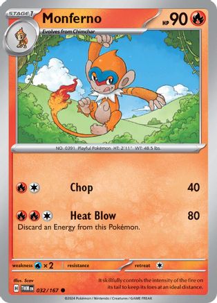 Monferno (32) [SV: Twilight Masquerade] Pokemon Single Pokémon
