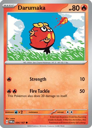 Darumaka (34) Reverse Holofoil [SV: Twilight Masquerade] Pokemon Single Pokémon