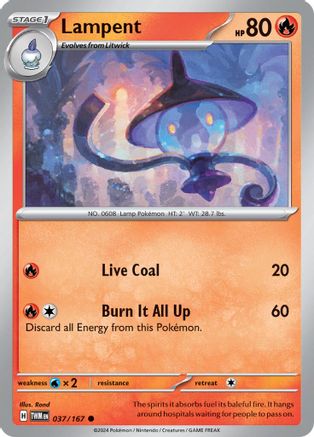 Lampent (37) [SV: Twilight Masquerade] Pokemon Single Pokémon