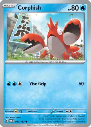 Corphish (47) Reverse Holofoil [SV: Twilight Masquerade] Pokemon Single Pokémon