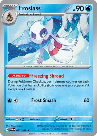 Froslass - 053/167 Reverse Holofoil [SV: Twilight Masquerade] Pokemon Single Pokémon