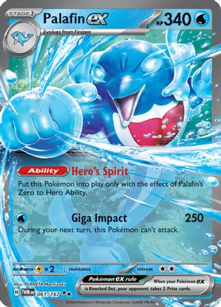 Palafin ex - 061/167 (61) - [SV: Twilight Masquerade] Holofoil Pokemon Single Pokémon