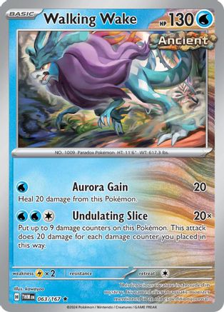 Walking Wake (63) Holofoil [SV: Twilight Masquerade] Pokemon Single Pokémon