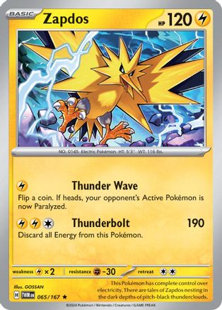 Zapdos (65) Holofoil [SV: Twilight Masquerade] Pokemon Single Pokémon