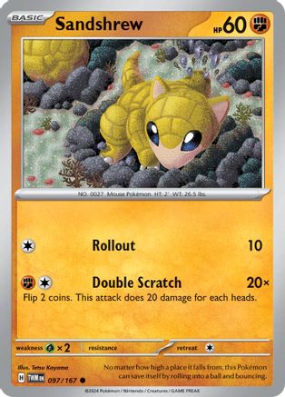 Sandshrew (97) Reverse Holofoil [SV: Twilight Masquerade] Pokemon Single Pokémon
