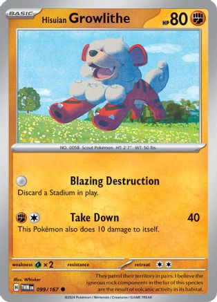 Hisuian Growlithe 099/167 [SV: Twilight Masquerade] Pokemon Single Pokémon