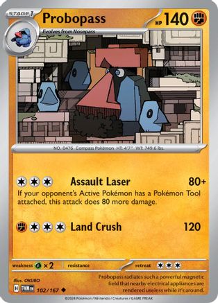 Probopass - 102/167 Reverse Holofoil [SV: Twilight Masquerade] Pokemon Single Pokémon