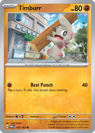 Timburr - 103/167 [SV: Twilight Masquerade] Pokemon Single Pokémon