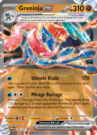 Greninja ex - 106/167 Holofoil [SV: Twilight Masquerade] Pokemon Single Pokémon