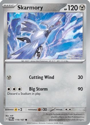 Skarmory (119) Reverse Holofoil [SV: Twilight Masquerade] Pokemon Single Pokémon