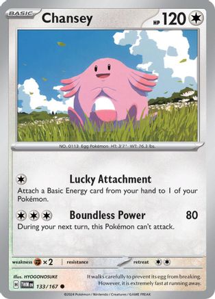 Chansey - 133/167 Reverse Holofoil [SV: Twilight Masquerade] Pokemon Single Pokémon