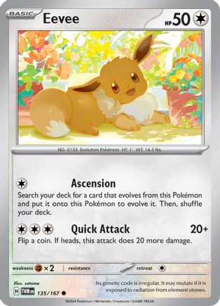 Eevee - 135/167 [SV: Twilight Masquerade] Pokemon Single Pokémon