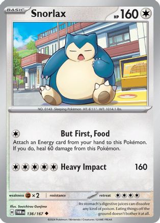 Snorlax (136) Reverse Holofoil [SV: Twilight Masquerade] Pokemon Single Pokémon