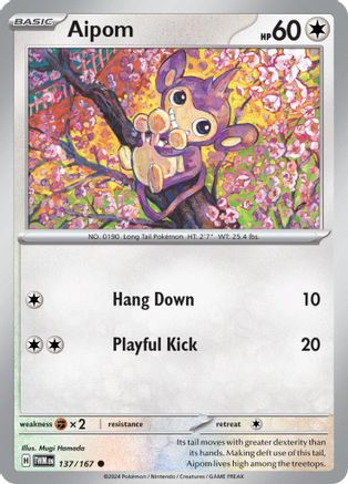 Aipom (137) [SV: Twilight Masquerade] Pokemon Single Pokémon