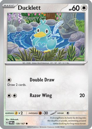 Ducklett (139) Reverse Holofoil [SV: Twilight Masquerade] Pokemon Single Pokémon