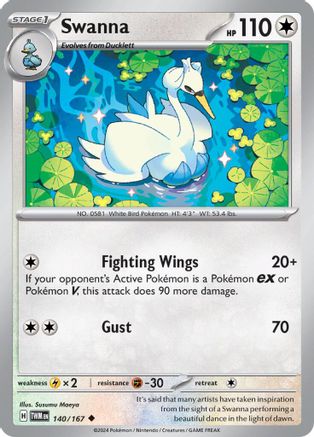 Swanna (140) Reverse Holofoil [SV: Twilight Masquerade] Pokemon Single Pokémon