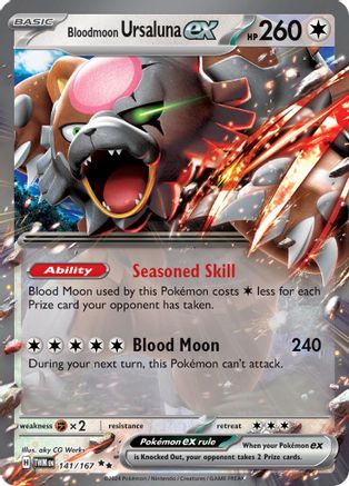 Bloodmoon Ursaluna ex - 141/167 Holofoil [SV: Twilight Masquerade] Pokemon Single Pokémon