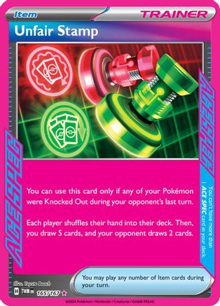 Unfair Stamp 165/167 Holofoil [SV: Twilight Masquerade] Pokemon Single Pokémon