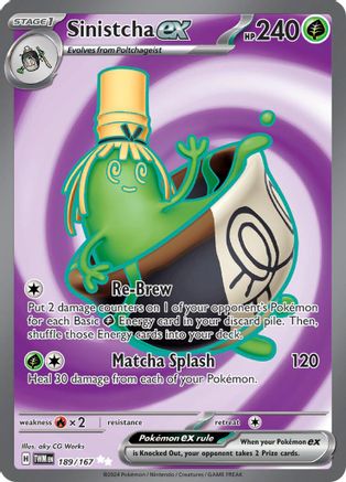 Sinistcha ex - 189/167 Holofoil [SV: Twilight Masquerade] Pokemon Single Pokémon