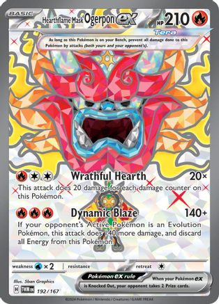 Hearthflame Mask Ogerpon ex - 192/167 Holofoil [SV: Twilight Masquerade] Pokemon Single Pokémon