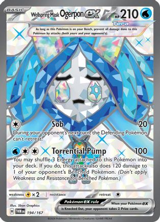 Wellspring Mask Ogerpon ex - 194/167 Holofoil [SV: Twilight Masquerade] Pokemon Single Pokémon