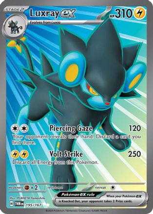 Luxray ex 195/167 Holofoil [SV: Twilight Masquerade] Pokemon Single Pokémon