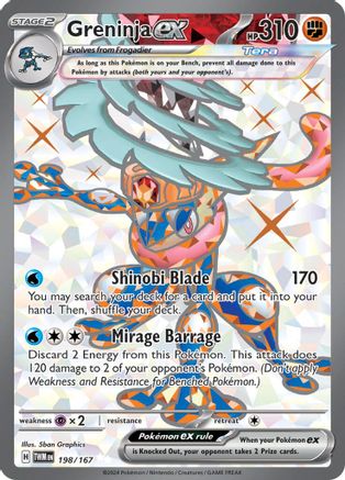 Greninja ex - 198/167 Holofoil [SV: Twilight Masquerade] Pokemon Single Pokémon
