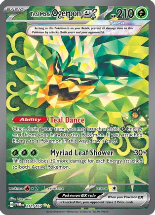 Teal Mask Ogerpon ex - 211/167 Holofoil [SV: Twilight Masquerade] Pokemon Single Pokémon