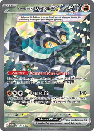 Cornerstone Mask Ogerpon ex - 215/167 Holofoil [SV: Twilight Masquerade] Pokemon Single Pokémon