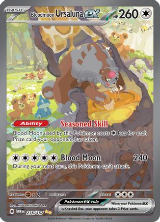 Bloodmoon Ursaluna ex - 216/167 Holofoil [SV: Twilight Masquerade] Pokemon Single Pokémon