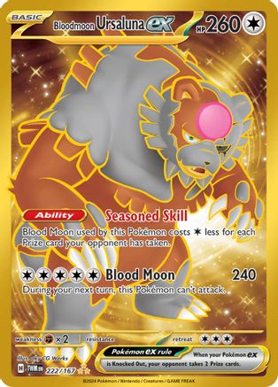 Bloodmoon Ursaluna ex - 222/167 Holofoil [SV: Twilight Masquerade] Pokemon Single Pokémon