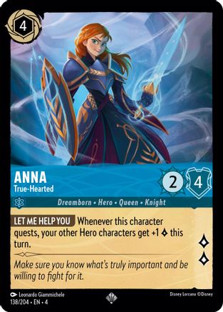 Anna - True-Hearted (138/204) [Ursulas Return] Cold Foil Lorcana Single Disney